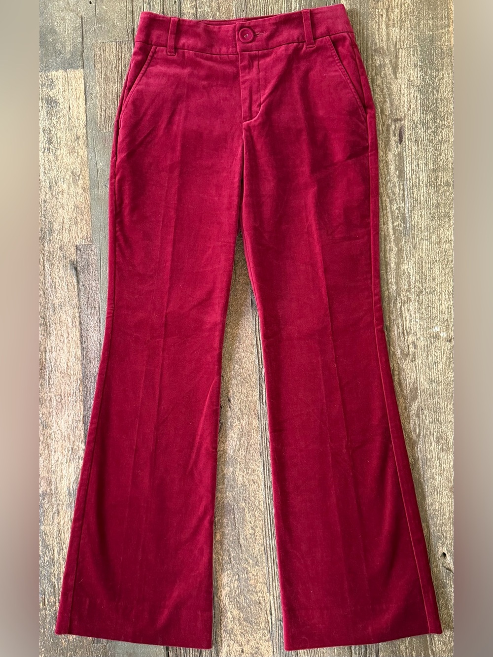 CAbi Ford Red Velvet Suit Set XS 2 Jacket Trouser Holiday Party - Picture 8 of 15